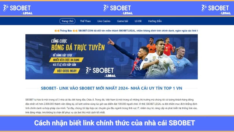 Cách nhận biết link chính thức của nhà cái SBOBET 