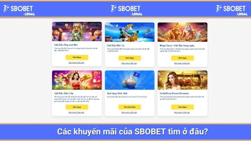Các khuyến mãi của SBOBET tìm ở đâu?