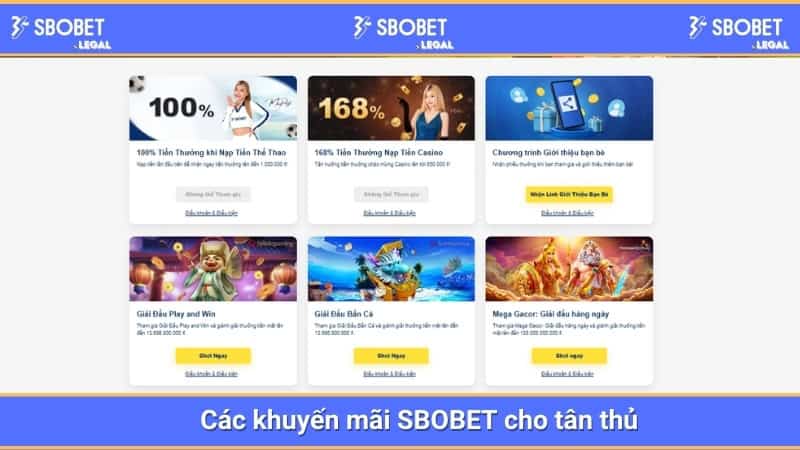 Các khuyến mãi SBOBET cho tân thủ 